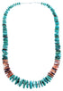 Turquoise Oyster Shell Southwest Sterling Silver Bead Necklace RX114777