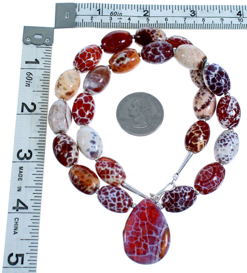 Botswana Genuine Sterling Silver Bead Necklace RX114780
