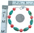 Turquoise Pink Coral Genuine Sterling Silver Bead Bracelet RX114790