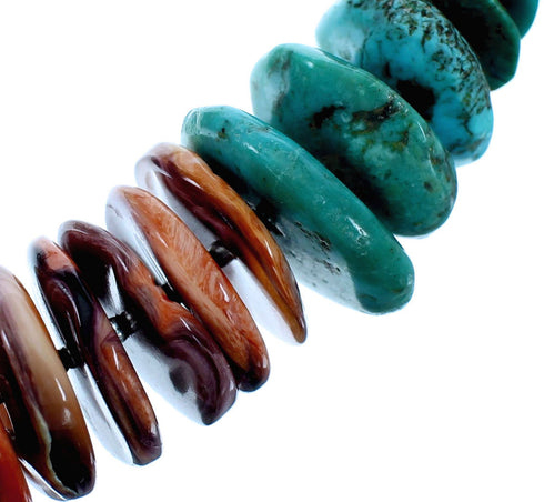 Sterling Silver Turquoise Oyster Shell Bead Necklace RX114778