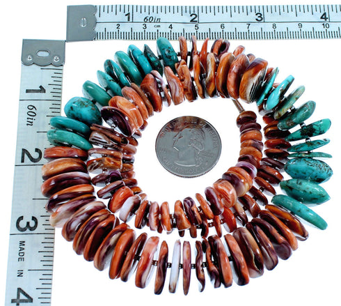 Sterling Silver Turquoise Oyster Shell Bead Necklace RX114778
