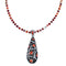 Red And Orange Oyster Shell Sterling Silver Bead Necklace Set RX114796