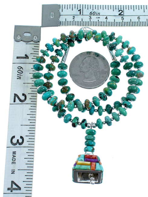 Southwest Multicolor Sterling Silver Bead Necklace RX114801