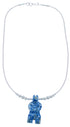 Denim Lapis Bear Sterling Silver Bead Necklace RX114824