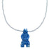 Southwest Sterling Silver Denim Lapis Bear Bead Necklace RX114825