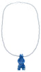 Southwest Sterling Silver Denim Lapis Bear Bead Necklace RX114825
