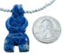 Southwest Sterling Silver Denim Lapis Bear Bead Necklace RX114825