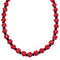 Southwest Coral Onyx Sterling Silver Bead Necklace RX114804