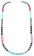 Sterling Silver Multicolor Southwest Bead Necklace RX114816