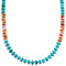 Turquoise Oyster Shell Sterling Silver Southwest Bead Necklace RX114808