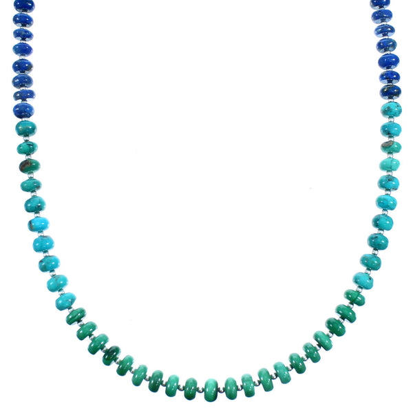 Authentic Sterling Silver Multicolor Bead Necklace RX114815