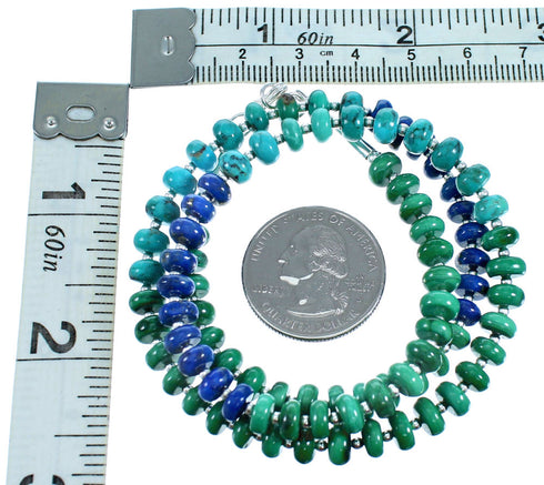 Authentic Sterling Silver Multicolor Bead Necklace RX114815