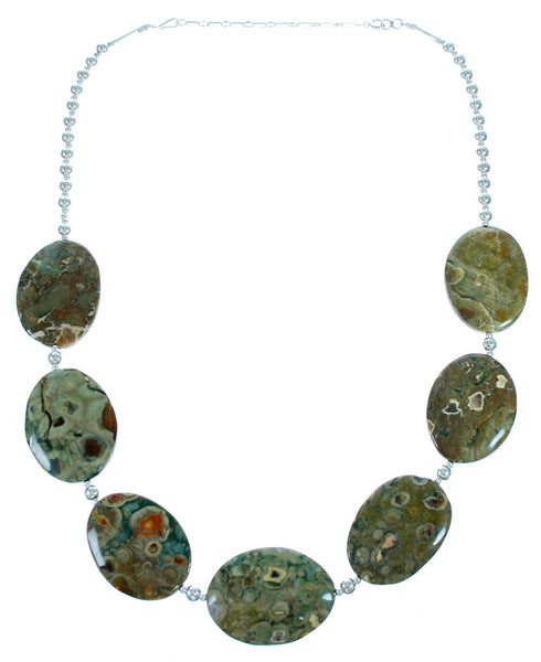 Rhyolite Sterling Silver Southwest Bead Necklace RX114844