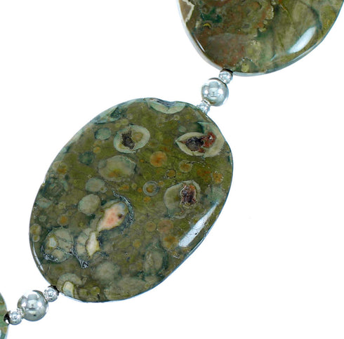 Rhyolite Sterling Silver Southwest Bead Necklace RX114844