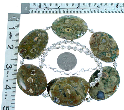 Rhyolite Sterling Silver Southwest Bead Necklace RX114844