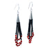 Coral Hematite Genuine Sterling Silver Hook Dangle Bead Earrings RX114842