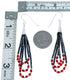 Coral Hematite Genuine Sterling Silver Hook Dangle Bead Earrings RX114842
