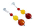 Genuine Sterling Silver Multicolor Bead Post Dangle Earrings RX114904