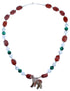 Multicolor And Sterling Silver Southwestern Horse Bead Necklace SX114948