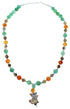 Southwest Multicolor And Sterling Silver Squirrel Bead Necklace SX114949