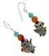 Sterling Silver And Multicolor Squirrel Bead Hook Dangle Earrings SX114962