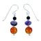Sterling Silver Multicolor Bead Hook Dangle Earrings SX114965