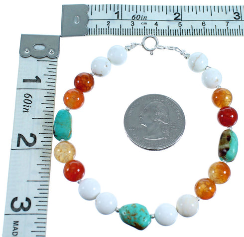 Multicolor Authentic Sterling Silver Bead Bracelet SX114975