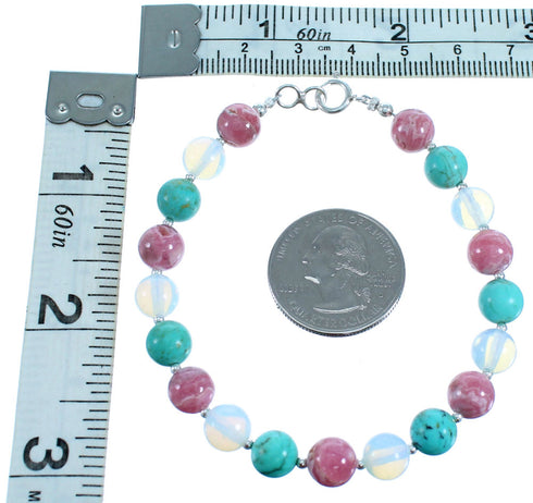 Genuine Sterling Silver Multicolor Bead Bracelet SX114976