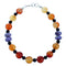 Southwest Genuine Sterling Silver Multicolor Bead Bracelet SX114979
