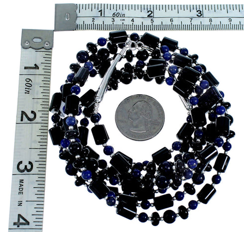 Multicolor Sterling Silver Southwest 2-Strand Bead Necklace SX115035