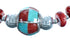 Southwestern Multicolor Genuine Sterling Silver Bead Necklace SX115011