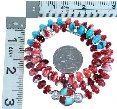 Southwestern Multicolor Genuine Sterling Silver Bead Necklace SX115011