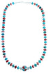 Multicolor Southwest Genuine Sterling Silver Bead Necklace SX115013