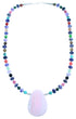 Sterling Silver And Multicolor Southwest Bead Necklace SX115058
