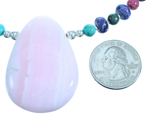 Sterling Silver And Multicolor Southwest Bead Necklace SX115058
