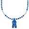 Denim Lapis Sterling Silver Southwest Bear Bead Necklace SX115061