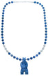 Denim Lapis Sterling Silver Southwest Bear Bead Necklace SX115061