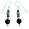 Genuine Sterling Silver Multicolor Bead Hook Dangle Earrings RX115041