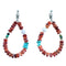 Sterling Silver And Multicolor Bead Post Dangle Earrings RX115047