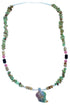 Multicolor And Sterling Silver Leaf Bead Necklace SX115084