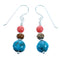 Multicolor Genuine Sterling Silver Bead Hook Dangle Earrings SX115110