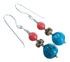Multicolor Genuine Sterling Silver Bead Hook Dangle Earrings SX115110