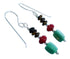 Sterling Silver Southwest Multicolor Bead Hook Dangle Earrings SX115109