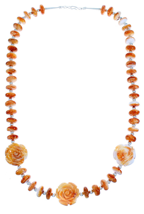 Sterling Silver Oyster Shell Flower Bead Necklace RX115088