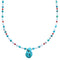 Multicolor Sterling Silver Tear Drop Bead Necklace RX115097