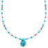 Multicolor Sterling Silver Tear Drop Bead Necklace RX115097