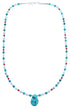 Multicolor Sterling Silver Tear Drop Bead Necklace RX115097