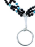 Turquoise And Onyx Sterling Silver Key Chain RX115128