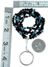 Turquoise And Onyx Sterling Silver Key Chain RX115128