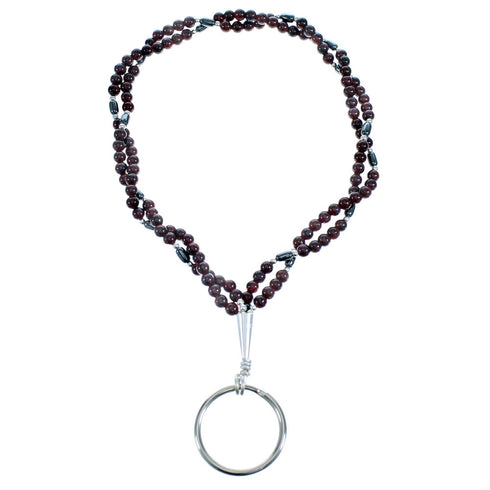 Garnet Hematite Southwest Sterling Silver Key Chain RX115127